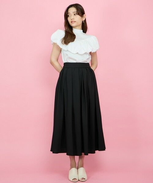 QUEENS COURT / クイーンズコート ミニ・ひざ丈スカート | サッカータックギャザースカート≪セットアップ対応/手洗い可能≫ | 詳細7