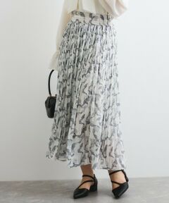 QUEENS COURT / クイーンズコート ミニ・ひざ丈スカート | ラメストライププリーツスカート≪手洗い可能≫