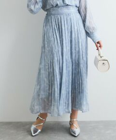 QUEENS COURT / クイーンズコート ミニ・ひざ丈スカート | ラメストライププリーツスカート≪手洗い可能≫