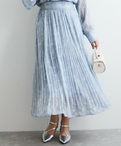 QUEENS COURT / クイーンズコート ミニ・ひざ丈スカート | ラメストライププリーツスカート≪手洗い可能≫ | 詳細12