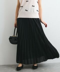 QUEENS COURT / クイーンズコート ミニ・ひざ丈スカート | シアーイレギュラープリーツスカート≪手洗い可能≫