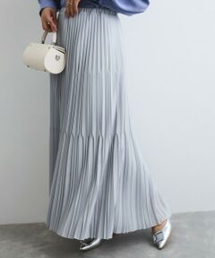 QUEENS COURT / クイーンズコート ミニ・ひざ丈スカート | シアーイレギュラープリーツスカート≪手洗い可能≫