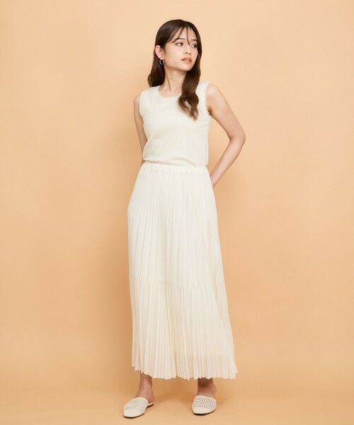 QUEENS COURT / クイーンズコート ミニ・ひざ丈スカート | シアーイレギュラープリーツスカート≪手洗い可能≫ | 詳細1