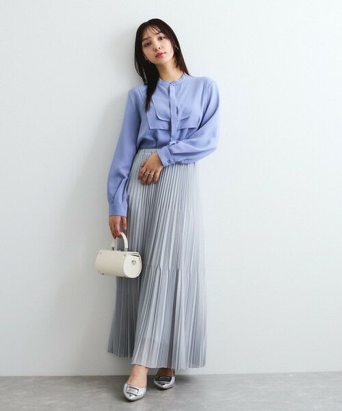 QUEENS COURT / クイーンズコート ミニ・ひざ丈スカート | シアーイレギュラープリーツスカート≪手洗い可能≫ | 詳細14