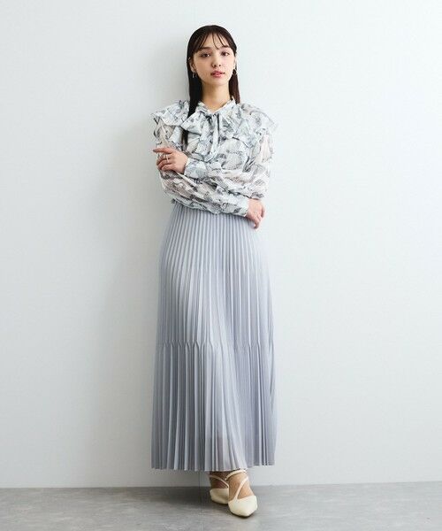 QUEENS COURT / クイーンズコート ミニ・ひざ丈スカート | シアーイレギュラープリーツスカート≪手洗い可能≫ | 詳細16