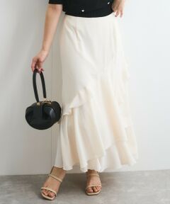 QUEENS COURT / クイーンズコート ミニ・ひざ丈スカート | イレギュラーラッフルスカート≪手洗い可能≫
