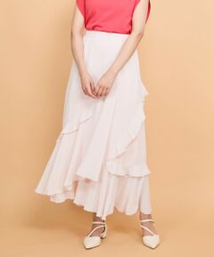 QUEENS COURT / クイーンズコート ミニ・ひざ丈スカート | イレギュラーラッフルスカート≪手洗い可能≫