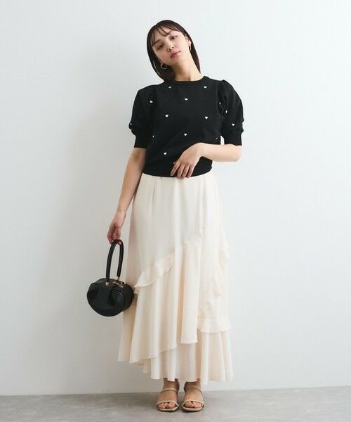 QUEENS COURT / クイーンズコート ミニ・ひざ丈スカート | イレギュラーラッフルスカート≪手洗い可能≫ | 詳細3