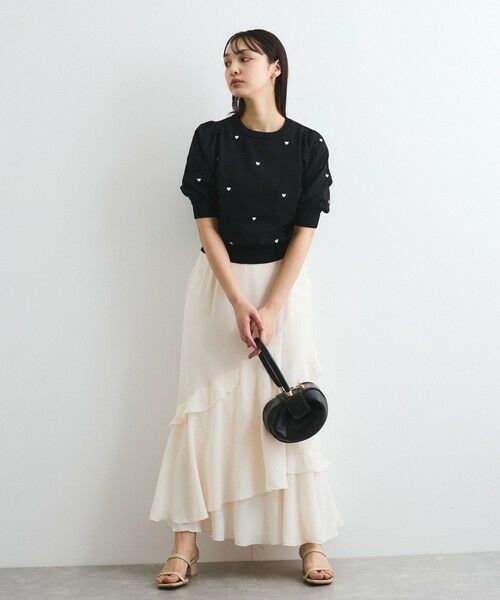 QUEENS COURT / クイーンズコート ミニ・ひざ丈スカート | イレギュラーラッフルスカート≪手洗い可能≫ | 詳細4