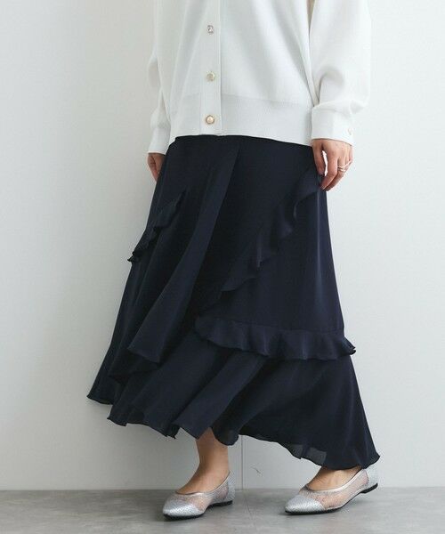 QUEENS COURT / クイーンズコート ミニ・ひざ丈スカート | イレギュラーラッフルスカート≪手洗い可能≫ | 詳細8
