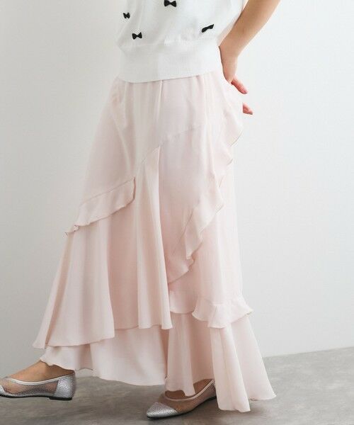 QUEENS COURT / クイーンズコート ミニ・ひざ丈スカート | イレギュラーラッフルスカート≪手洗い可能≫ | 詳細12