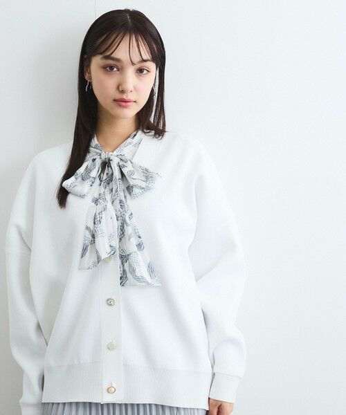 QUEENS COURT / クイーンズコート ニット・セーター | アソートビジューボタン軽量カーディガン≪手洗い可能≫ | 詳細7