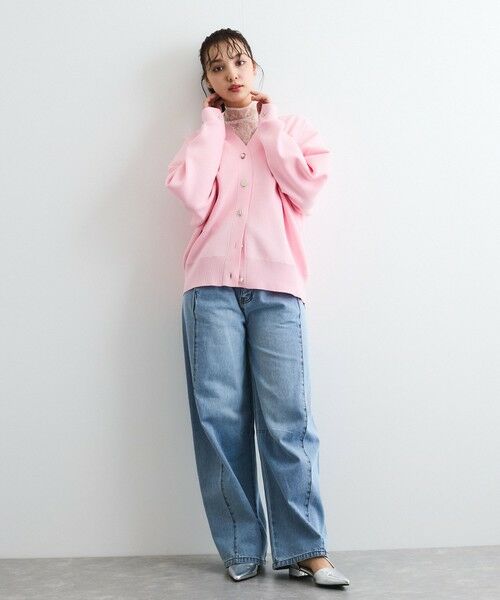 QUEENS COURT / クイーンズコート ニット・セーター | アソートビジューボタン軽量カーディガン≪手洗い可能≫ | 詳細17