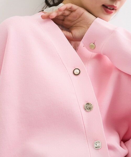 QUEENS COURT / クイーンズコート ニット・セーター | アソートビジューボタン軽量カーディガン≪手洗い可能≫ | 詳細19