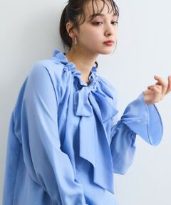 QUEENS COURT / クイーンズコート シャツ・ブラウス | フィブリルサテンリボンタイブラウス≪手洗い可能≫