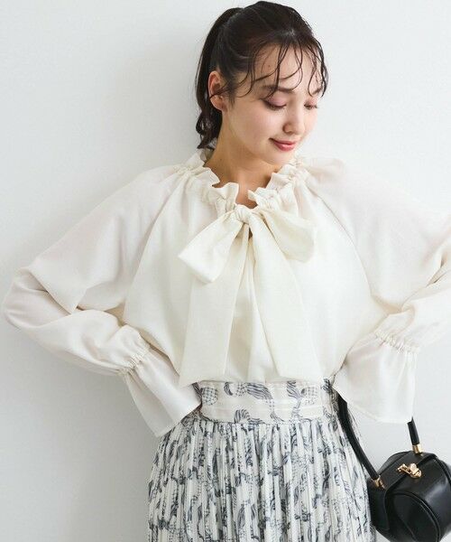 QUEENS COURT / クイーンズコート シャツ・ブラウス | フィブリルサテンリボンタイブラウス≪手洗い可能≫ | 詳細2