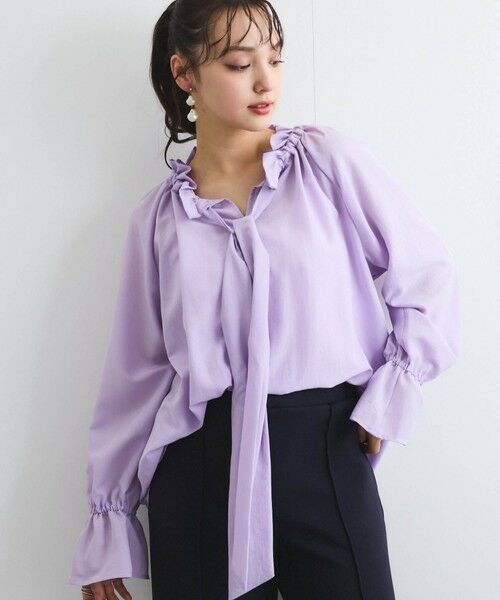 QUEENS COURT / クイーンズコート シャツ・ブラウス | フィブリルサテンリボンタイブラウス≪手洗い可能≫ | 詳細11