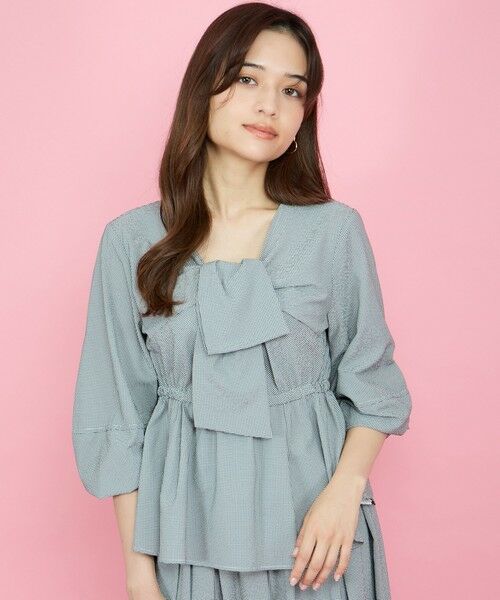 QUEENS COURT / クイーンズコート シャツ・ブラウス | サッカーリボンディティールブラウス≪セットアップ対応/手洗い可能≫ | 詳細9