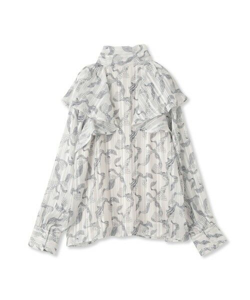 QUEENS COURT / クイーンズコート シャツ・ブラウス | ラメストライプラッフルタイブラウス≪手洗い可能≫ | 詳細8