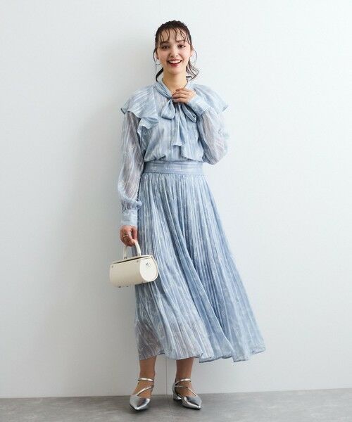 QUEENS COURT / クイーンズコート シャツ・ブラウス | ラメストライプラッフルタイブラウス≪手洗い可能≫ | 詳細17