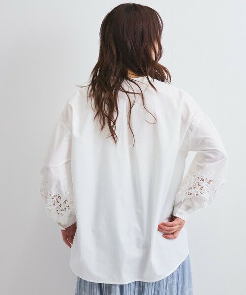 QUEENS COURT / クイーンズコート シャツ・ブラウス | レース切替スキッパーシャツ≪洗濯機で洗える≫ | 詳細3