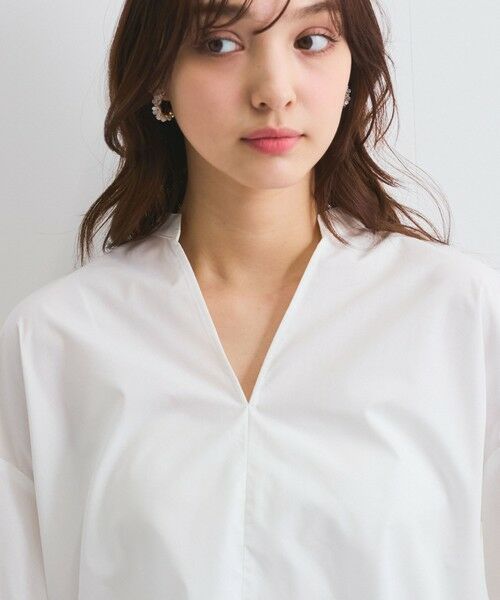 QUEENS COURT / クイーンズコート シャツ・ブラウス | レース切替スキッパーシャツ≪洗濯機で洗える≫ | 詳細5