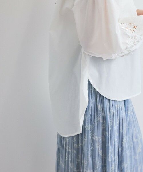 QUEENS COURT / クイーンズコート シャツ・ブラウス | レース切替スキッパーシャツ≪洗濯機で洗える≫ | 詳細6