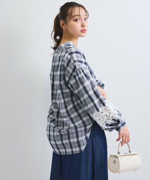 QUEENS COURT / クイーンズコート シャツ・ブラウス | レース切替スキッパーシャツ≪洗濯機で洗える≫ | 詳細11