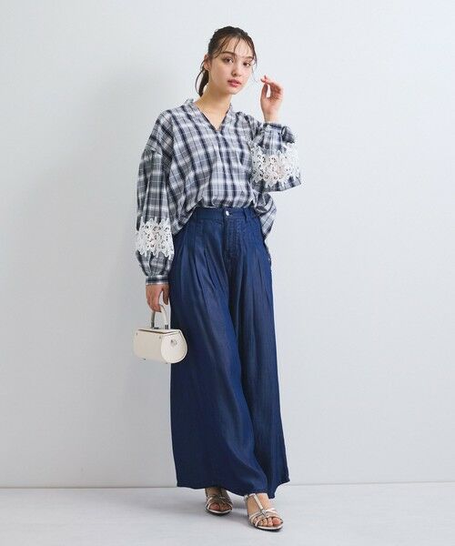 QUEENS COURT / クイーンズコート シャツ・ブラウス | レース切替スキッパーシャツ≪洗濯機で洗える≫ | 詳細13