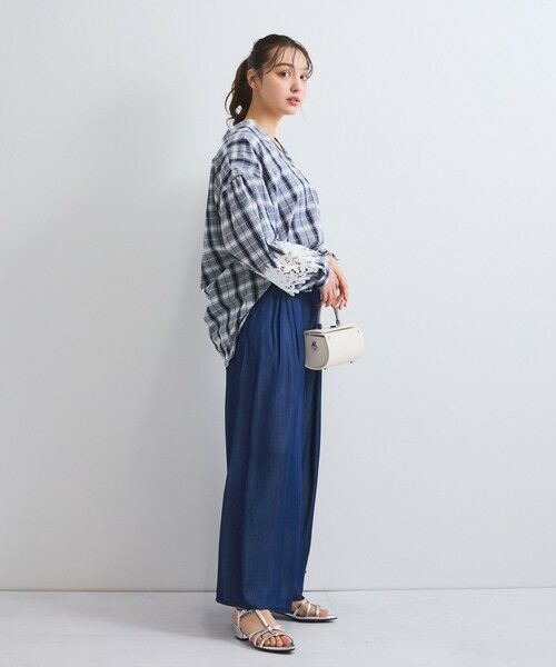 QUEENS COURT / クイーンズコート シャツ・ブラウス | レース切替スキッパーシャツ≪洗濯機で洗える≫ | 詳細14