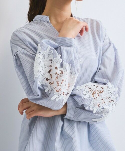 QUEENS COURT / クイーンズコート シャツ・ブラウス | レース切替スキッパーシャツ≪洗濯機で洗える≫ | 詳細18