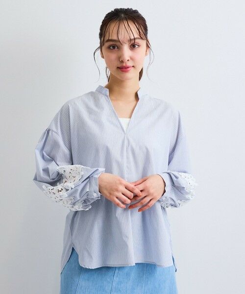 QUEENS COURT / クイーンズコート シャツ・ブラウス | レース切替スキッパーシャツ≪洗濯機で洗える≫ | 詳細20