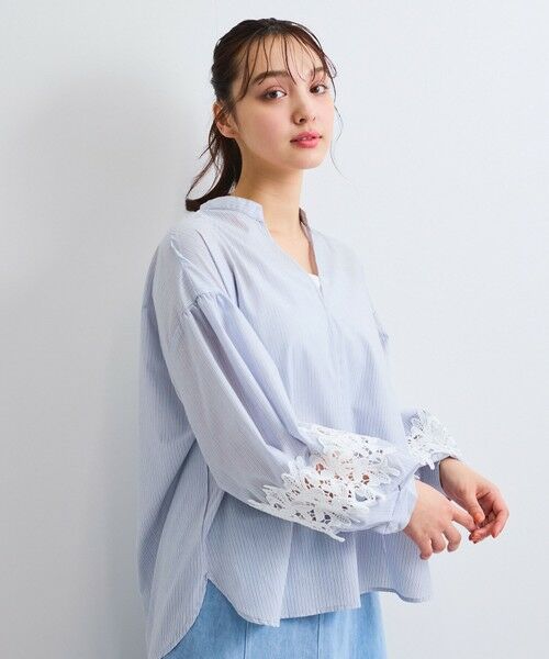 QUEENS COURT / クイーンズコート シャツ・ブラウス | レース切替スキッパーシャツ≪洗濯機で洗える≫ | 詳細21