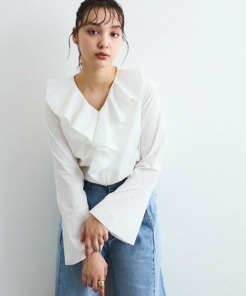 QUEENS COURT / クイーンズコート シャツ・ブラウス | ラッフルフリルブラウス≪手洗い可能≫ | 詳細1