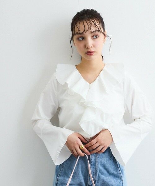 QUEENS COURT / クイーンズコート シャツ・ブラウス | ラッフルフリルブラウス≪手洗い可能≫ | 詳細2