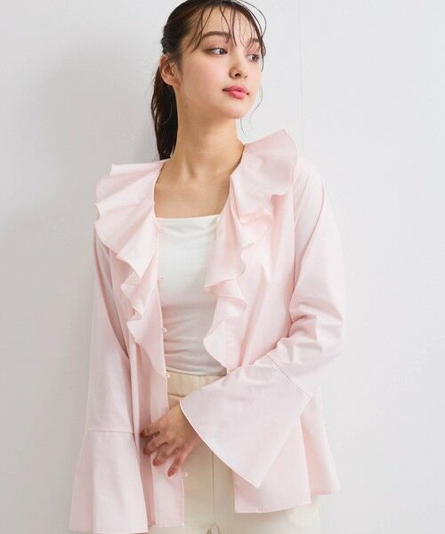 セール】 ラッフルフリルブラウス≪手洗い可能≫ （シャツ