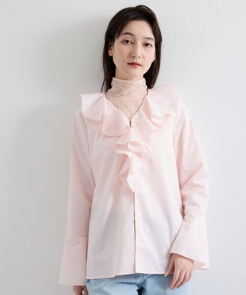 セール】 ラッフルフリルブラウス≪手洗い可能≫ （シャツ