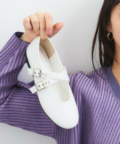 QUEENS COURT / クイーンズコート フラットシューズ | メタリックバングルパンプス