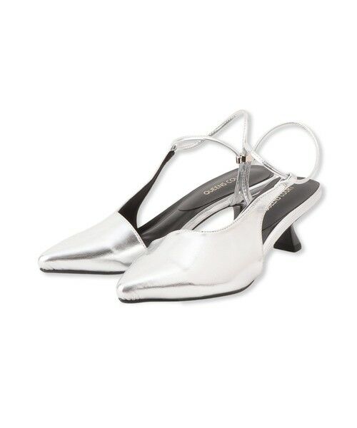 QUEENS COURT / クイーンズコート フラットシューズ | バックバンドヒールミュール(シルバー系その他)