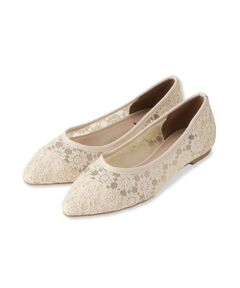 QUEENS COURT / クイーンズコート フラットシューズ | チュールレースパンプス