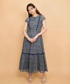 QUEENS COURT / クイーンズコート ロング・マキシ丈ワンピース | ローンフラワーレースワンピース≪手洗い可能≫