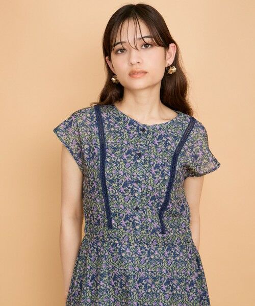 QUEENS COURT / クイーンズコート ロング・マキシ丈ワンピース | ローンフラワーレースワンピース≪手洗い可能≫ | 詳細14