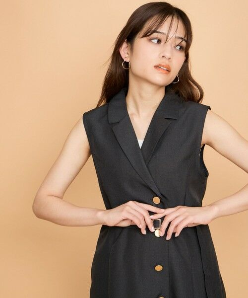 QUEENS COURT / クイーンズコート ロング・マキシ丈ワンピース | リネンライクシャンブレージレワンピース≪手洗い可能≫ | 詳細2