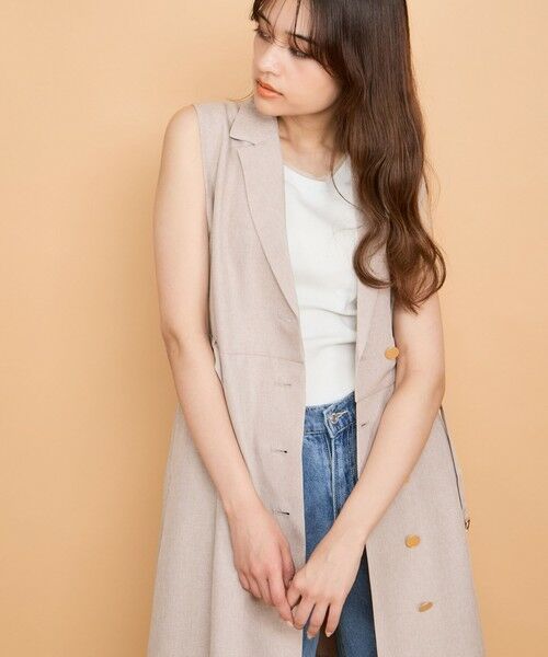 QUEENS COURT / クイーンズコート ロング・マキシ丈ワンピース | リネンライクシャンブレージレワンピース≪手洗い可能≫ | 詳細6