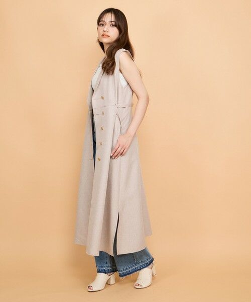 QUEENS COURT / クイーンズコート ロング・マキシ丈ワンピース | リネンライクシャンブレージレワンピース≪手洗い可能≫ | 詳細8