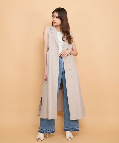 QUEENS COURT / クイーンズコート ロング・マキシ丈ワンピース | リネンライクシャンブレージレワンピース≪手洗い可能≫ | 詳細9