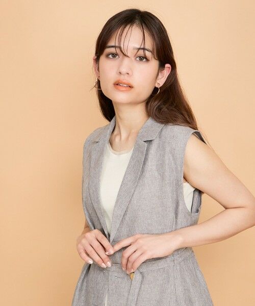 QUEENS COURT / クイーンズコート ロング・マキシ丈ワンピース | リネンライクシャンブレージレワンピース≪手洗い可能≫ | 詳細18