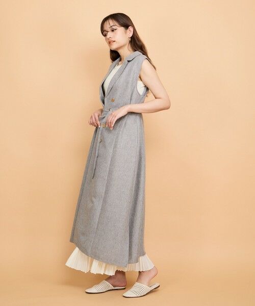 QUEENS COURT / クイーンズコート ロング・マキシ丈ワンピース | リネンライクシャンブレージレワンピース≪手洗い可能≫ | 詳細17