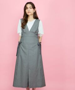 QUEENS COURT / クイーンズコート ロング・マキシ丈ワンピース | デニムライクリボンワンピース≪手洗い可能≫