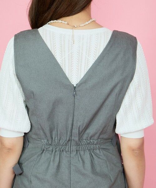 QUEENS COURT / クイーンズコート ロング・マキシ丈ワンピース | デニムライクリボンワンピース≪手洗い可能≫ | 詳細10